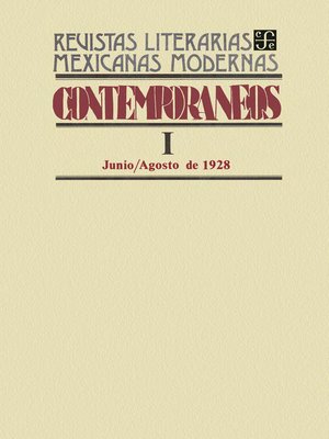 cover image of Contemporáneos I, junio-agosto de 1928